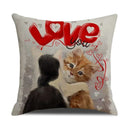 Axyaa Pug Pets Pattern Sofa Cushion Cover Home Decor Pillowcase Linen Cartoon