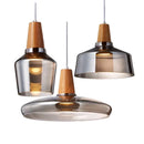 Axyaa Glass & Wooden Pendant Light: American Retro Nordic Dining Decor Lamp