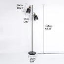 Axyaa Retro Iron 2-Light Floor Lamp for Living Room Bedroom Office Décor