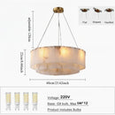 Axyaa Nordic Marble Pendant Lights: Dimmable Alabaster Chandelier for Living Room, Dining Room