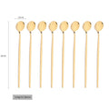 Axyaa Long Handle Ice Spoon Set, Stainless Steel Black Gold Cutlery Dinnerware