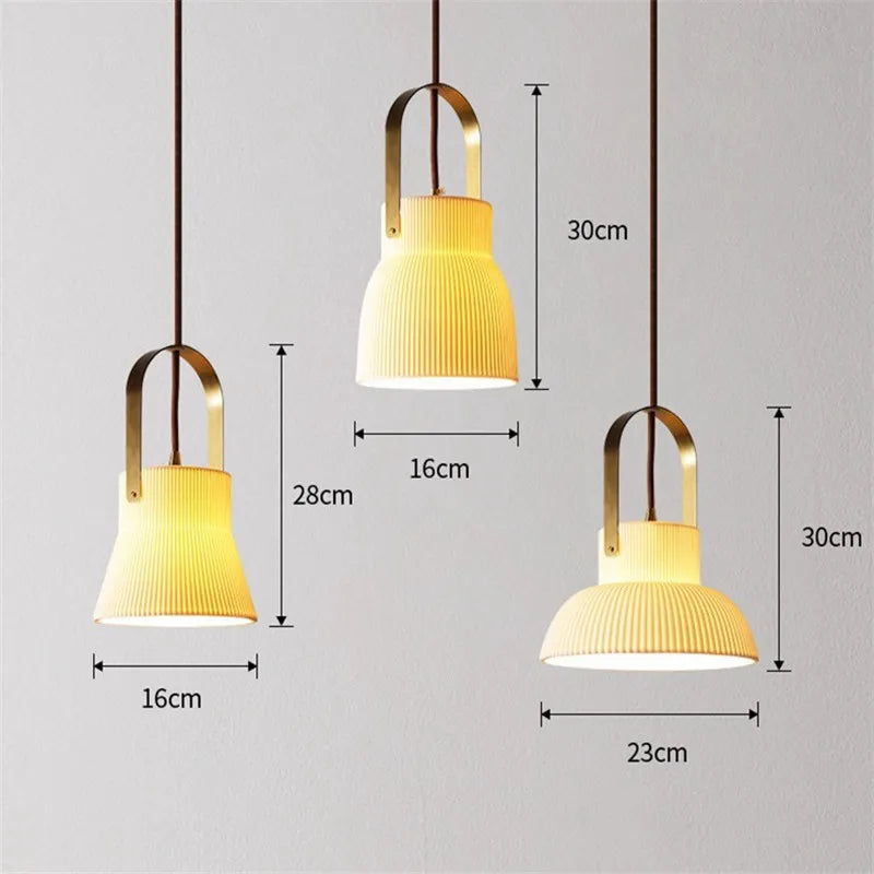 Axyaa Ceramic LED Pendant Lights: Japanese Style, Nordic Design