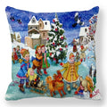 Axyaa Santa Print Pillowcase for Christmas and New Year Decor