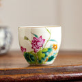 Axyaa Ceramic Teacups Flower Crafts Kung Fu Tea Sets Home Decoration Ornaments