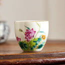 Axyaa Ceramic Teacups Flower Crafts Kung Fu Tea Sets Home Decoration Ornaments