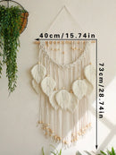Boho Leaf Macrame Tapestry Wall Hanging for Home Decor by Axyaa