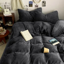 Axyaa Double Winter Milk Fleece 4-Piece Bedding Set, Flannel Double Series