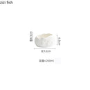 Axyaa Irregular Rock Texture Ceramic Dessert Soup Bowl Set Molecular Cuisine Tableware