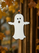 Axyaa Wooden Ghost Hanging Ornament, Cute Beaded Design for Home Decor