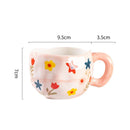 Axyaa Flower Heart Ceramic Mug, Irregular Creative Style Coffee Cup