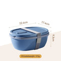 Axyaa Two-Compartment Portable Lunch Box with Detachable Salad Cup.