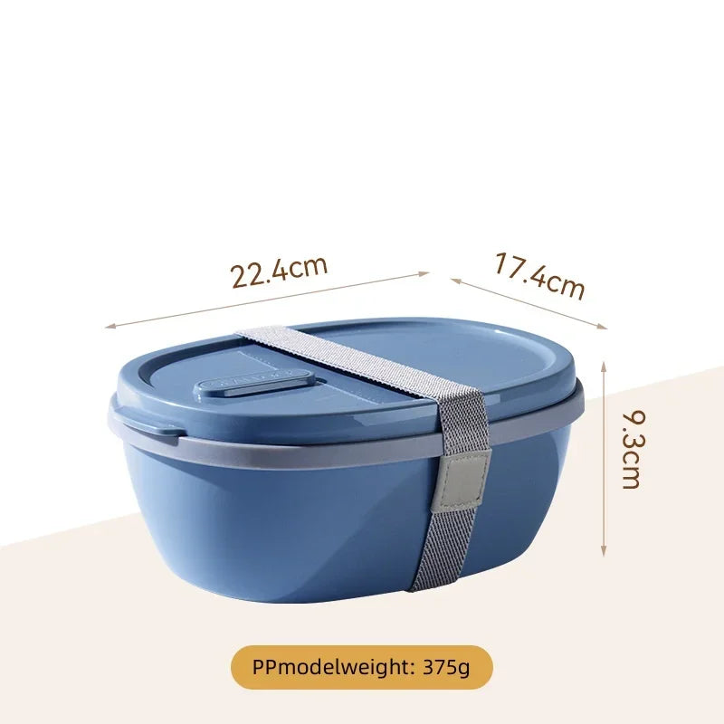 Axyaa Two-Compartment Portable Lunch Box with Detachable Salad Cup.