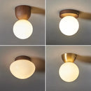 Axyaa Walnut Glass LED Ceiling Light Modern Art Decoration Fixture