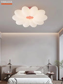 Axyaa Flower LED Ceiling Light White Pink 3 Light Colors for Kids Bedroom