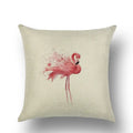 Axyaa Flamingo Print Linen Pillowcase 45*45cm