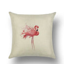 Axyaa Flamingo Print Linen Pillowcase 45*45cm
