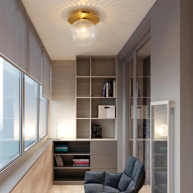 Axyaa Modern Iron Glass LED Ceiling Lamp for Home Lighting