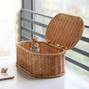Axyaa Bohemian Rattan Storage Box: Dust-proof Cutlery Frame, Kitchen Organizer & Home Decor