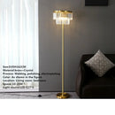 Axyaa Nordic Brass Crystal Floor Lamp - Modern LED Standing Light
