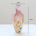 Axyaa Pink Gradient Glass Vase Hydroponics Terrarium Floral Home Decoration
