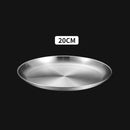 Axyaa Stainless Steel BBQ Plate Shallow Round Dining Dish Bone Spitting Korean Style