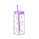 Axyaa Butterfly Lemon Double Wall Mason Jar Cup