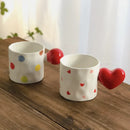Axyaa Red Heart Plaid Coffee Mug - Delicate Ceramic Latte Cup