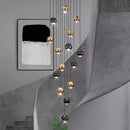 Axyaa Modern LED Staircase Chandeliers for Living Room Hanging Light