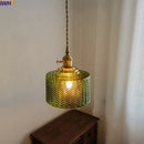 Axyaa Green Glass Pendant Light Chandelier, Nordic LED Hanging Lamp for Home Decor
