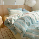 Axyaa Nordic Pink Stripes Cotton Duvet Cover 150x200 Girl's Room Comforter Set