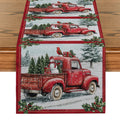 Axyaa Christmas Snow Table Runner for Farmhouse Dining Decor