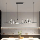 Axyaa Black LED Curved Chandelier for Dining Room, Kitchen, Living Room