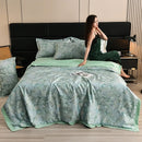 Axyaa Tencel Summer Quilt Set - Cool Silk Single-Piece Printed Quilt