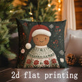 Axyaa Festive Scene Christmas Cushion Cover for Sofa, Bedroom, Car Pillow