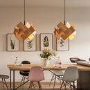Axyaa Nordic Minimalist LED Pendant Chandelier: Modern Art Wood Lighting for Bedroom, Restaurant, Bar