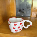 Axya Heart Mug Porcelain Milk Coffee Cups Gift - Romantic Korean Ins Style