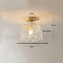 Axyaa Crystal LED Ceiling Lamp Modern Luxury Chandelier for Living Room & Hallway