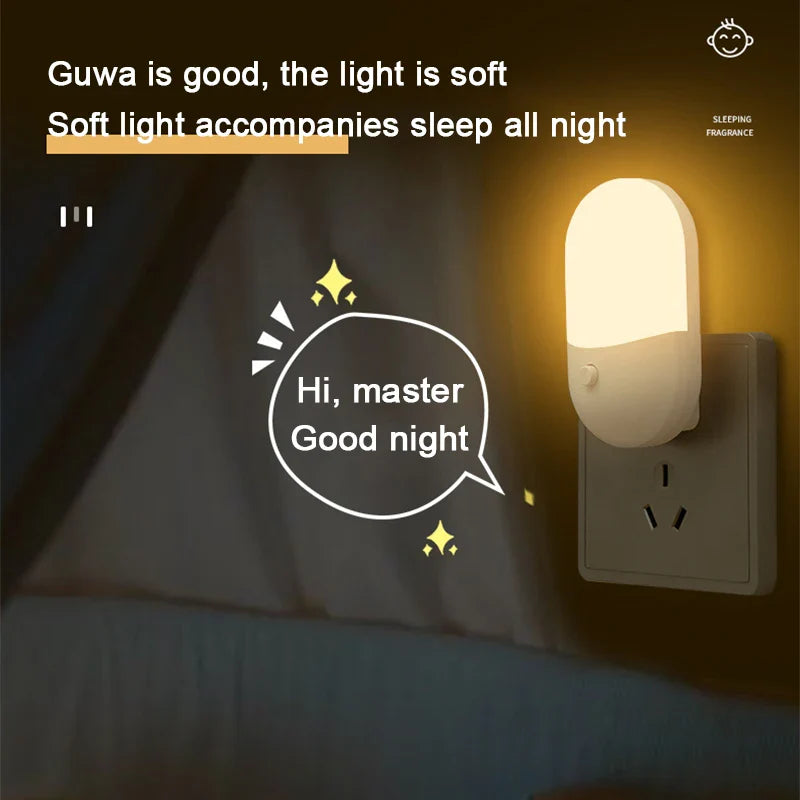 Axya Mini Night Light: Plug-In LED Lamp for Bedside, Baby Feeding, Living Room