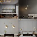 Axyaa Gold Crystal LED Bedside Pendant Light for Modern Living Room
