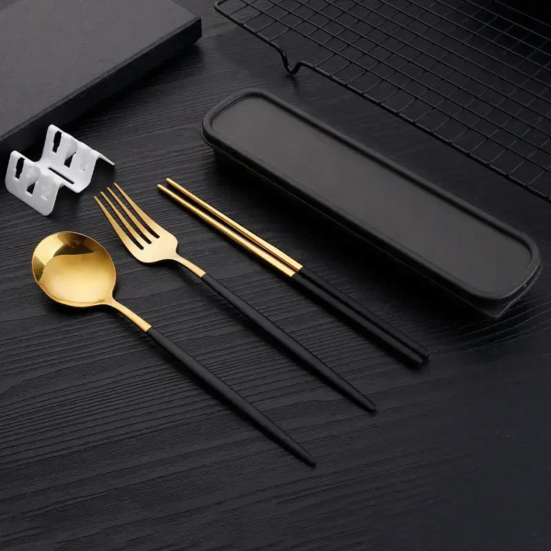 Axyaa Stainless Steel Portable Cutlery Set for Home, Picnics & Students – 3pcs