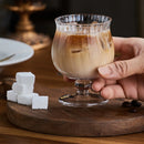 Axyaa 200ml Clear Ripple Glass Coffee Cup High Foot Handcrafted Juice Bar Cocktail Cup