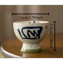 Axyaa Ceramic Master Cup Set for Kung Fu Tea, Grey Handwritten Design