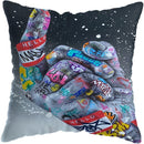Axyaa Graffiti Street Art Pillow Covers - Home Decoration Lions David Lips Cover
