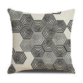 Axyaa Grey Geometric Linen Cushion Cover for Sofa Living Room Decor