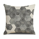 Axyaa Grey Geometric Linen Cushion Cover for Sofa Living Room Decor