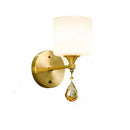 Axyaa Copper Crystal Wall Lamp for Living Room, Bedroom, and Study Lighting