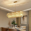 Axyaa Modern Crystal Chandelier Golden Ceiling Light for Bedroom, Living Room, Dining Room