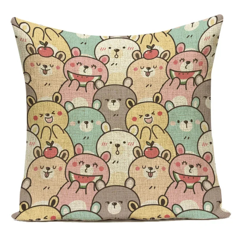 Axyaa Cartoon Pillow Cover: Cute Print Pillow Cover for Home, Bedroom, & Car
