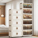 Axyaa Foldable Storage Cabinet, 3-6 Tier, Rolling Wheels, Bathroom/Bedroom/Living Room Organization