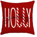 Axyaa Candy Cane Pattern Pillow Cover for Sofa, Bedroom, Car - Christmas Decor